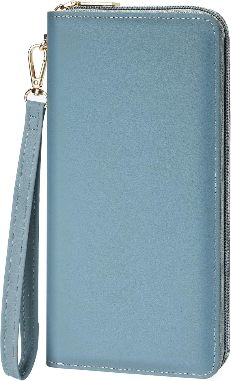 Chelmon Women's Vegan Leather Clutch Wallet with Zip, Hand Strap, Large Capacity - Image 1